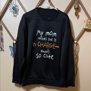 SHEIN Black and Orange Graphic Sweater